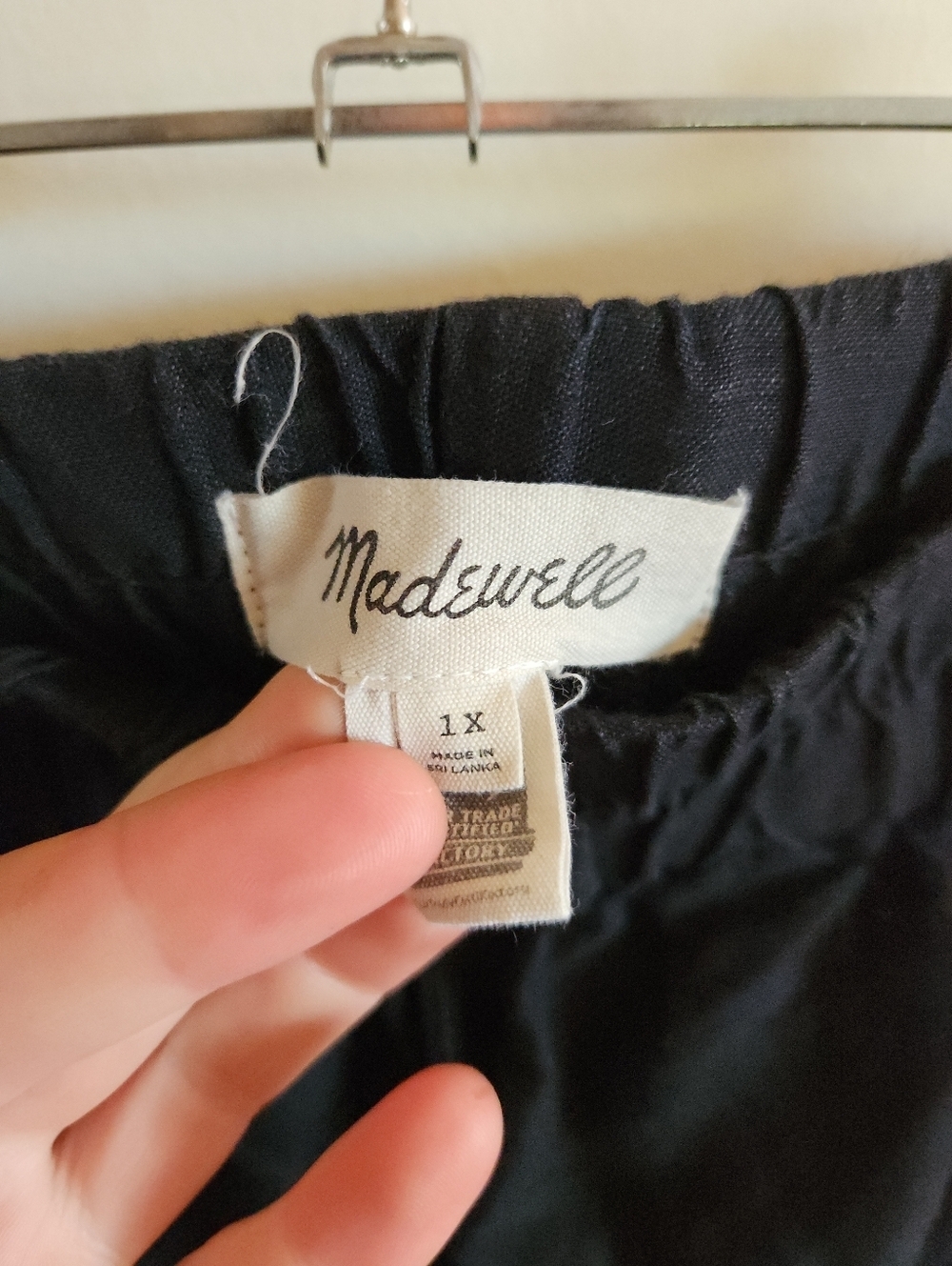 Madewell Linen Blend Cropped Wideleg Pant Capri Elastic Waist Pockets 1x - Picture 2 of 8